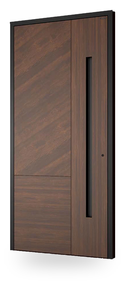 Wiśniowski CREO ART 3010 - drzwi aluminiowe, panel pełny, ukośny rysunek drewna