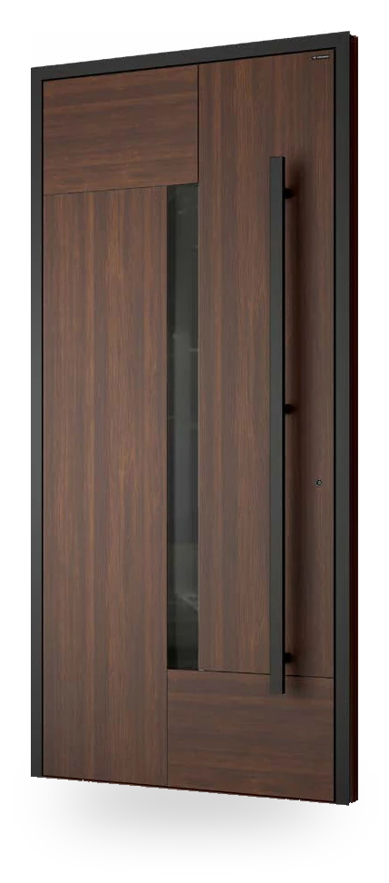 Wiśniowski CREO ART 3013 - drzwi aluminiowe, z pasem szyby, podział poziomy