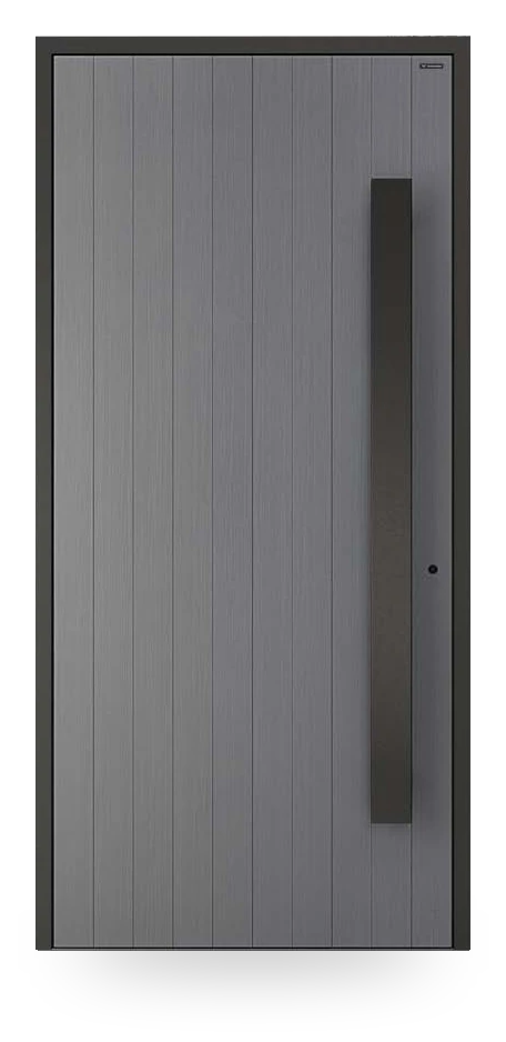Wiśniowski CREO ART 3014 - drzwi aluminiowe, panel pełny, pionowe frezy