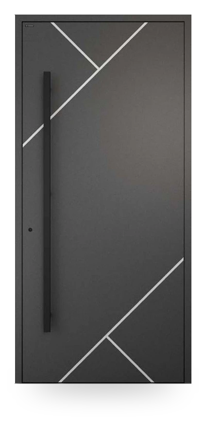 Wiśniowski CREO ART 4011 - drzwi aluminiowe, panel pełny, ukośne aplikacje