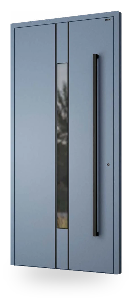 Wiśniowski CREO ART 4012 - drzwi aluminiowe, z pasem szyby, pionowa aplikacja
