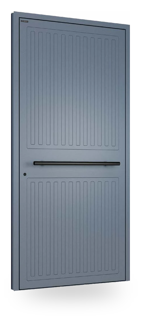 Wiśniowski CREO ART 5010 - drzwi aluminiowe, panel pełny, frezy w podziały