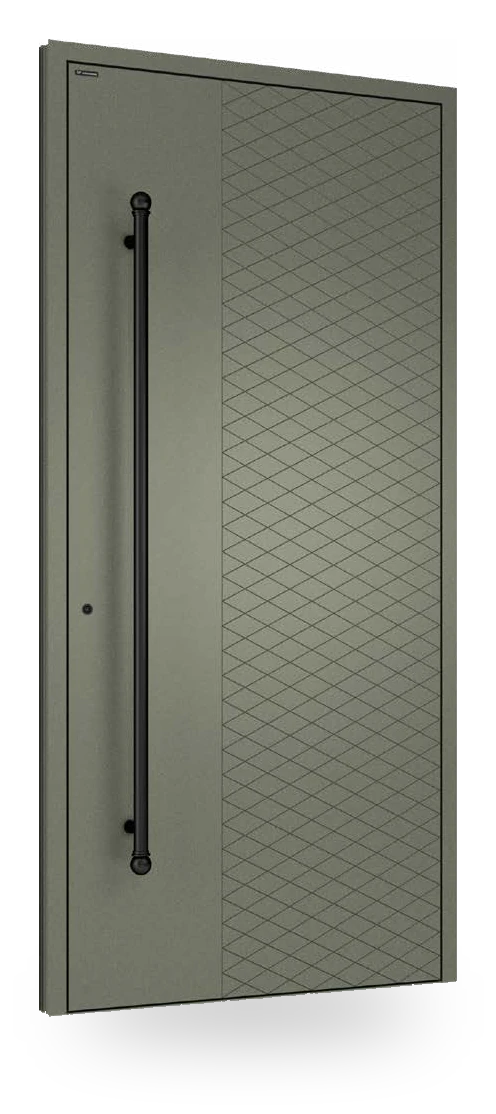 Wiśniowski CREO ART 5013 - drzwi aluminiowe, panel pełny, frezy w romby