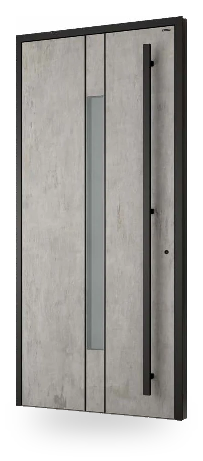 Wiśniowski CREO ART 6011 - drzwi aluminiowe, z pasem szyby, spiek beton