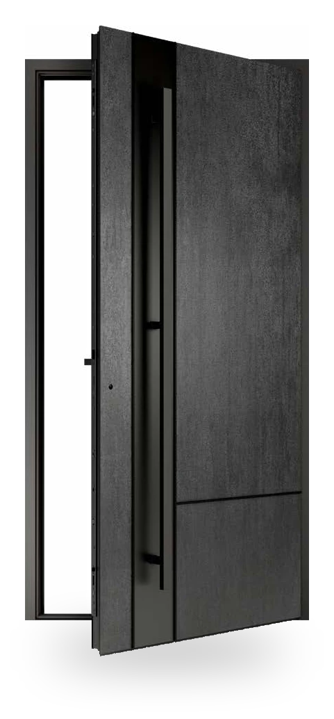 Wiśniowski CREO ART 6013 - drzwi aluminiowe, panel pełny, spiek nero