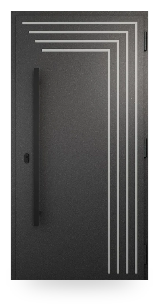 Wiśniowski NOVA 045 — drzwi aluminiowo-stalowe, panel pełny, lamele z jednej strony
