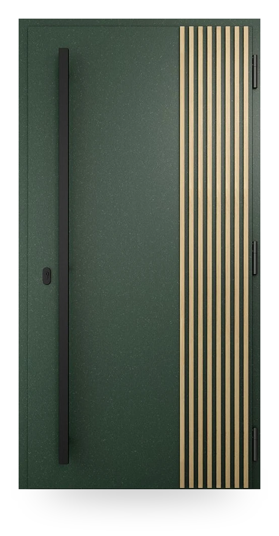 Wiśniowski NOVA 046 — drzwi aluminiowo-stalowe, panel pełny, lamele z jednej strony