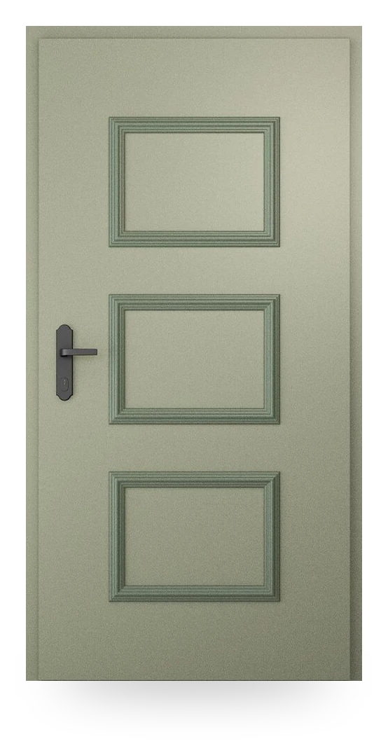 Wiśniowski NOVA R04 — drzwi aluminiowo-stalowe, panel pełny, ramki z profili aluminiowych