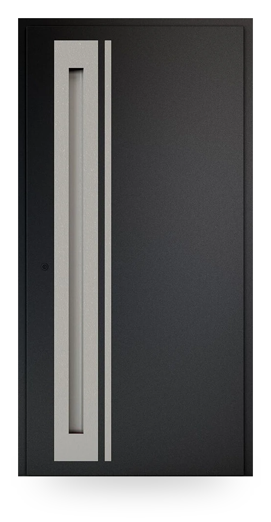 Wiśniowski NOVA U03 — drzwi aluminiowo-stalowe, panel pełny, antaba wpuszczana