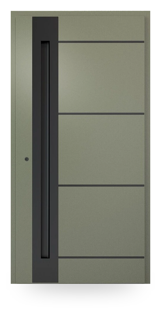 Wiśniowski NOVA U04 — drzwi aluminiowo-stalowe, panel pełny, antaba wpuszczana