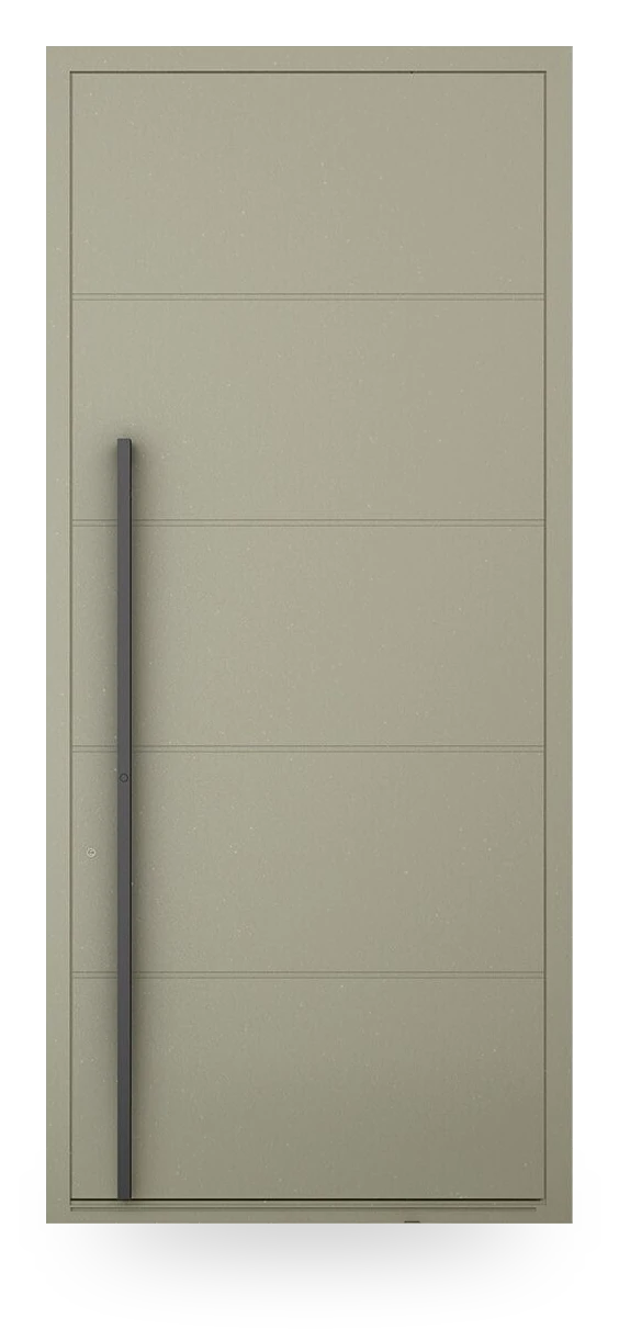 Wiśniowski PIRUE 008 — drzwi aluminiowe, panel pełny, 4 poziome frezy